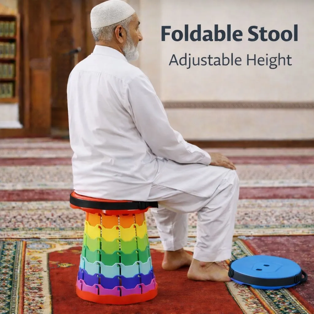 Foldable Adjustable Travel Stool with Carry Box