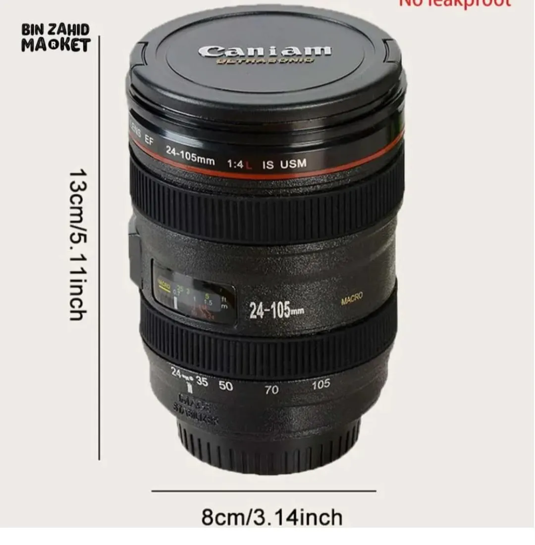 Camera Lens Travel Mug – Stainless Steel Insulated Coffee Cup