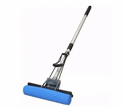 Foldable Stainless Steel Sponge Mop with Self-Squeeze Design