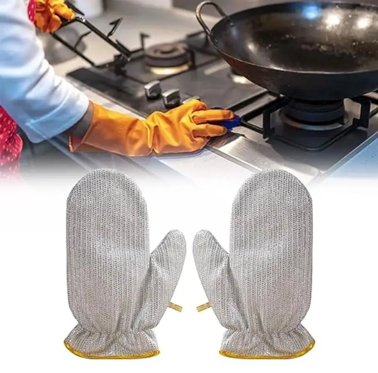 Steel Wire Dishwashing Gloves for Kitchen Cleaning