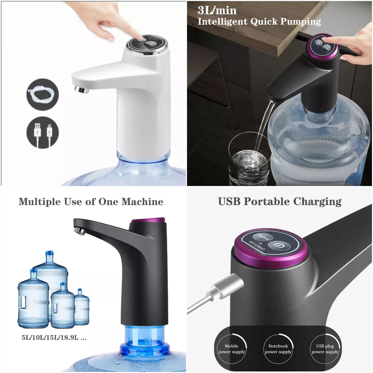 Rechargeable Automatic Water Dispenser Pump for Bottles